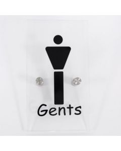 Male Toilet Sign - Clear Acrylic