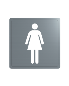 Delabie Female Toilet Sign - Satin Stainless Steel