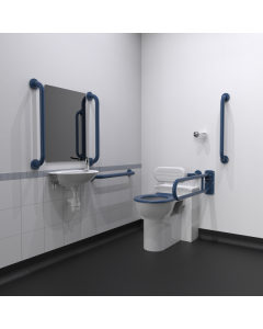 Fitzroy Of London Back To Wall Doc M Toilet Pack with Concealed Fixings - Dark Blue | Commercial Washrooms