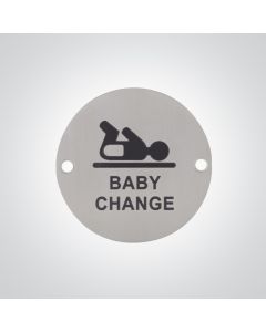 Dolphin Baby Change Sign - Satin Stainless Steel