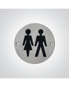 Dolphin Unisex Toilet Sign - Satin Stainless Steel