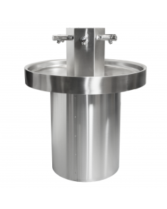 KWC DVS Six Person Stainless Steel Circular  Wash Trough - Non-Concussive Taps SANX600