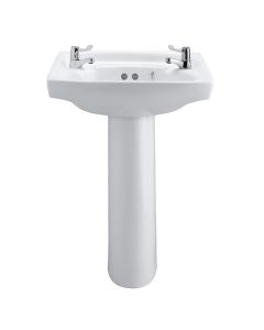 Armitage Shanks Sandringham Royalex Wash Basin with Two Tap Holes, 51cm | Commercial Washrooms