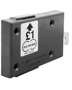 Lowe & Fletcher Dry Area Dual Pound Coin Latch Locker Lock - Latch On Right