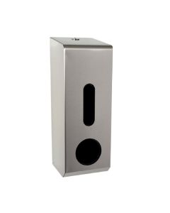 Brushed Stainless Steel Triple Toilet Roll Dispenser | Commercial Washrooms