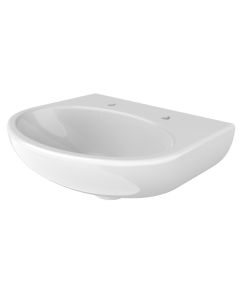 Dudley Resan Oval Basin, Two Tap Holes, No Overflow, Polished Gloss Effect | Commercial Washrooms