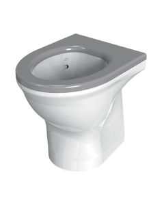 Dudley Resan Raised Height Back to Wall Toilet Pan V2 - Grey Seat