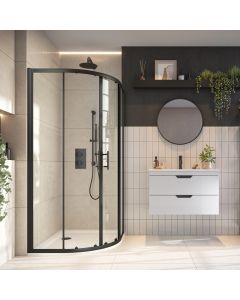 Scudo S6 Double Quadrant Shower Door - Black