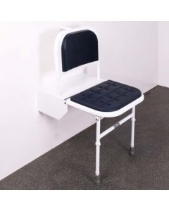 Padded Doc M Shower Seat With White Frame And Legs