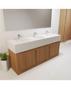 Solid Surface Vanity Top with Moulded Corian Basins (Inset Style)