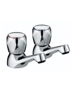 Bristan Club Basin Taps with Twist Metal Heads 