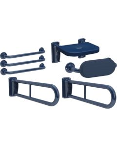 KWC DVS Two Hinged Grab Rail Three Straight Grab Rails Shower Seat and Back Rest Pack