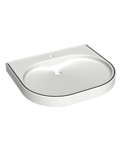 VariusCare wheelchair accessible washbasin with black colour stripe | KWC DVS