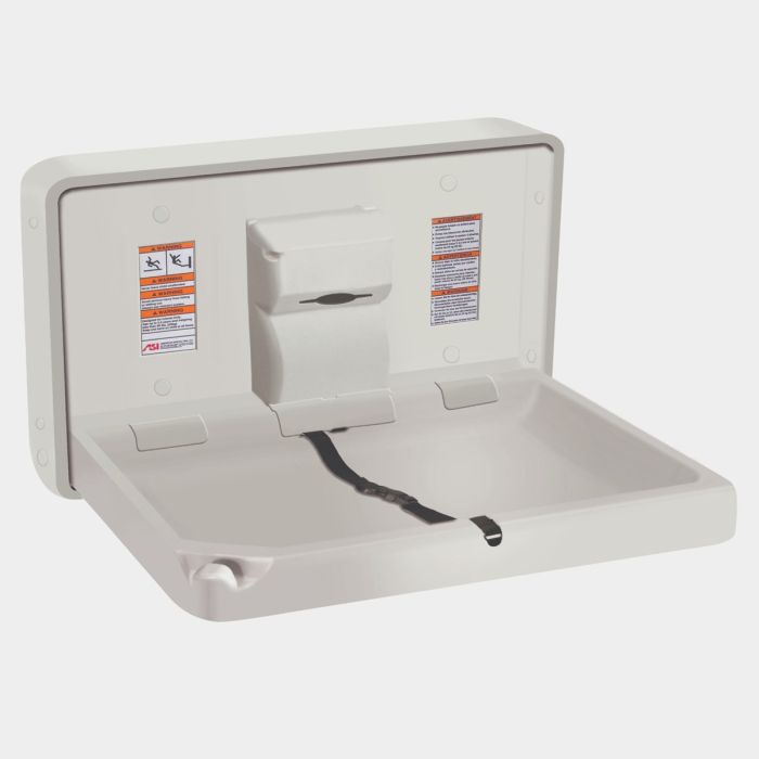 ASI Horizontal Plastic Baby Changing Station Surface Mounted Commercial Washrooms