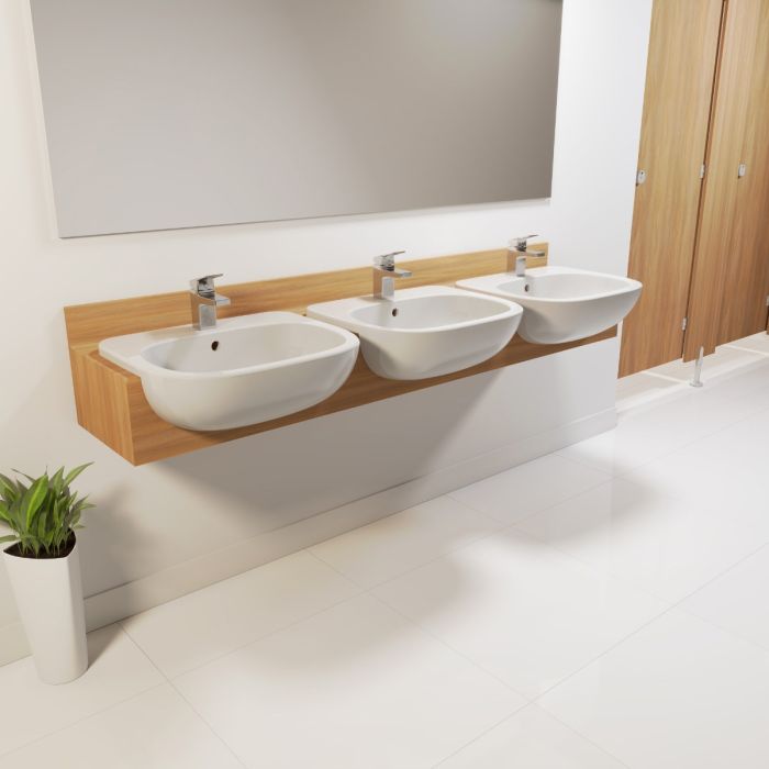 Semi recessed vanity cabinet hot sale