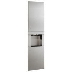 Bobrick Recessed 3 in 1 Combination Unit with Paper Towel Dispenser, Hand Dryer and Waste Bin
