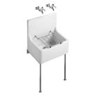 Armitage Shanks Alder Heavy Duty Cleaner's Sink with Splashback and Fitted Stainless Steel Bucket Grating