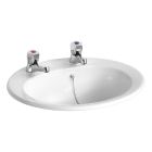 Armitage Shanks Sandringham 21 countertop washbasin 50cm - 2 tap holes, with chainstay hole