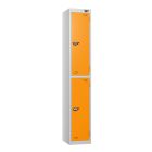Two Door Metal Locker - Orange Doors