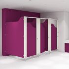 Pink and White Junior School Toilet Cubicles