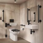 Right Hand Ideal Standard Contour 21+ Back-To-Wall Doc M Pack With Black Grab Rails & Accessories (S1246(XG))