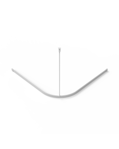 Fitzroy Of London L-Shaped White Shower Curtain Track