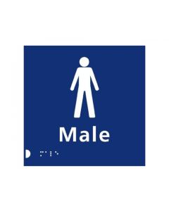 Male Braille Sign - Blue Plastic