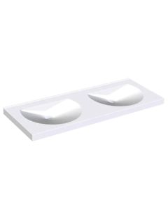 KWC DVS Miranit Ronda Washbasins - Double Station without Tap Holes
