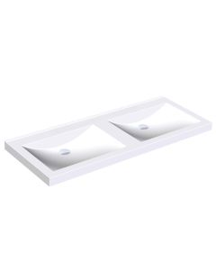 KWC DVS Miranit Quadro Washbasins - Double Station without Tap Holes