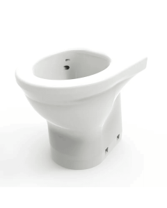 Dudley Resan Raised Height Back to Wall Toilet Pan V2, Polished Gloss Effect - Plain Seat