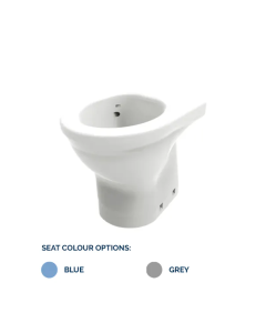 Dudley Resan Raised Height Back to Wall Toilet Pan V2, Polished Gloss Effect - Plain Seat