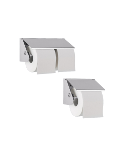 Prestige Double or Single Anti-Theft Toilet Roll Holder With Cover (Various Finishes)