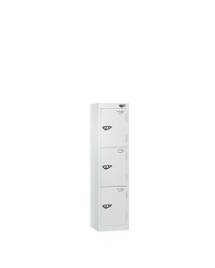 Low Height white Three Door Children's Metal Locker