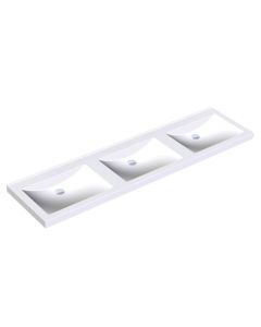 KWC DVS Miranit Quadro Washbasins - Triple Station without Tap Holes
