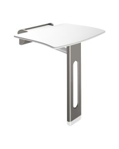 Be-Line Lift-Up Shower Seat with Leg - Metallised Anthracite | Delabie