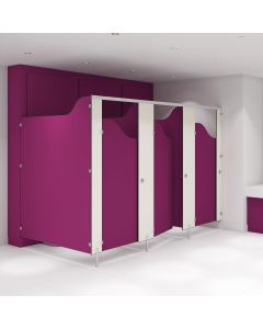 Pink and White Junior School Toilet Cubicles