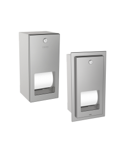KWC DVS Recessed or Wall Mounted Double Toilet Roll Holder 