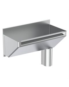 Armitage Shanks Firth Scrub Up Trough, Stainless Steel, 80cm, Right Hand Outlet, Strainer Waste, Trap Cover, and Hangers. SKU: S1285MY