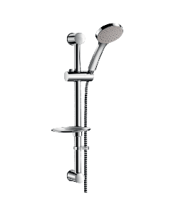 Delabie Single Jet Shower Head with Riser Rail, Hose and Soap Dish, 806