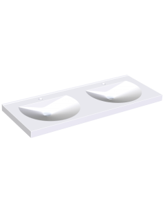 KWC DVS Miranit Ronda Washbasins - Double Station with Tap Holes