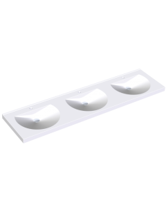 KWC DVS Miranit Ronda Washbasins - Triple Station with Tap Holes