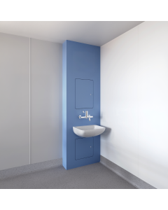 Flush Fronted Healthcare Basin IPS Unit with Pressure Balancing Valve (PVB) Tap | B048 Bleu Oslo (Light Blue)