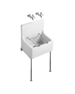 Armitage Shanks Alder Heavy Duty Cleaner's Sink with Splashback and Fitted Stainless Steel Bucket Grating