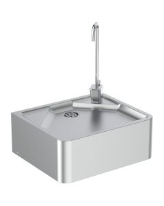Armitage Shanks Purita Fountain, 23 x 30cm, Wall Hung, Stainless Steel - without Pedestal | Commercial Washrooms