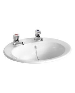 Armitage Shanks Sandringham 21 countertop washbasin 50cm - 2 tap holes, with chainstay hole