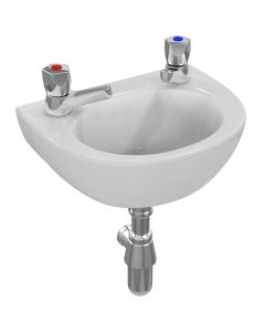 Sandringham 21 35cm Handrinse Washbasin with 2 tapholes overflow and chainstay hole | Commercial Washrooms