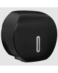 HALO Large Black Jumbo Toilet Roll Dispenser (Silver Window)
