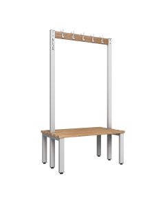 1000mm Double Sided Changing Room Hook Bench Seat with Beech Slats 