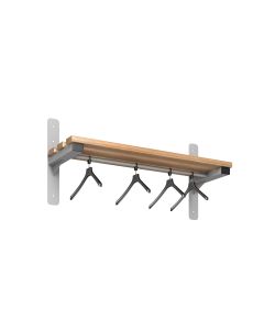 1000mm Beech Wood Wall Mounted Shelf and Hanger Rail