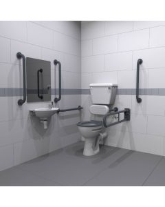 Fitzroy of London Low Level Doc M Toilet Pack with Concealed Fixings in Dark Grey